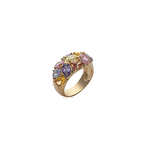 Zanzybar - Anillo de Alianza para Mujer bañado en Oro con Piedras mulicolor mahe Talla 66 Zanzybar - Anillo de Alianza para Mujer bañado en Oro con Piedras mulicolor mahe Talla 66