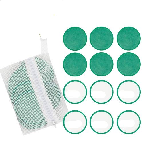 12 Piezas Reutilizables Discos Almohadillas Desmaquillantes Microfibra para Desmaquillantes,Cómodo Microfibra Paños ABSC de Limpieza Facial (Verde）
