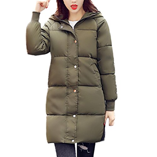 Abrigo Mujer Talla Grande Invierno Elegante Chaqueta De Plumas con Capucha Abrigo Mujer Plumas Largo Negro Parkas Mujer Militar Ropa Outwear by Venmo (Militar, XXXL -Busto:118-123cm)