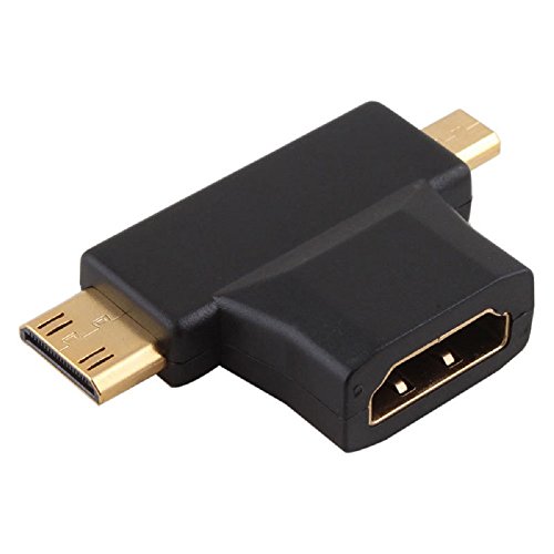 Adaptador Conector HDMI Hembra a Mini HDMI Macho y Micro HDMI Macho