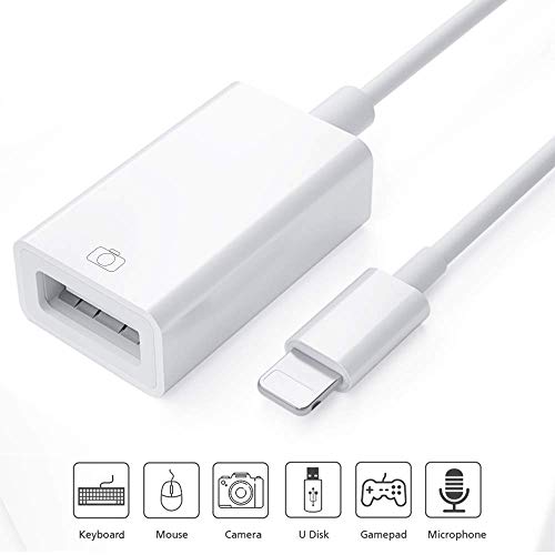 Adaptador de cámara USB, adaptador de cable de sincronización de datos OTG hembra USB 3.0 compatible con iPhone x 8 7/ iPad Air Pro Mini, lector de tarjetas de soporte, unidad flash USB,mouse,teclado Adaptador de cámara USB, adaptador de cable de sincronización de datos OTG hembra USB 3.0 compatible con iPhone x 8 7/ iPad Air Pro Mini, lector de tarjetas de soporte, unidad flash USB,mouse,teclado
