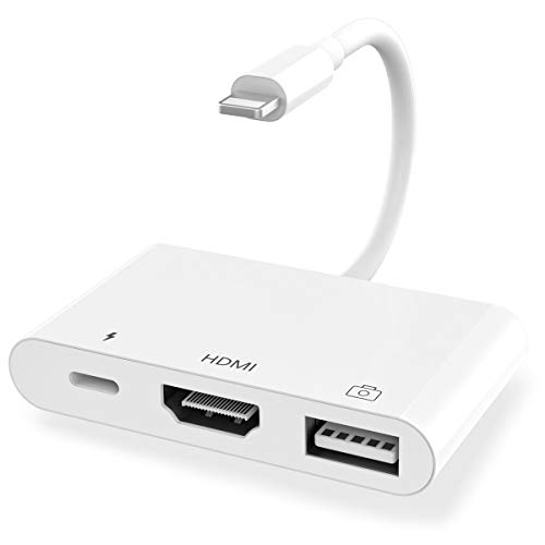 Adaptador Digital AV OTG Adaptador Cable a HDMI USB Pantalla de sincronización Conector HDMI con 4K HDMI 1080P y USB 3.0 y Puerto de Carga Compatible para Phone 11/XS/XR/X/8/7/6/5/Pad Air/Mini/Pro Adaptador Digital AV OTG Adaptador Cable a HDMI USB Pantalla de sincronización Conector HDMI con 4K HDMI 1080P y USB 3.0 y Puerto de Carga Compatible para Phone 11/XS/XR/X/8/7/6/5/Pad Air/Mini/Pro