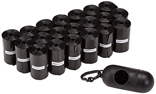 AmazonBasics - Bolsas para excrementos de perro con dispensador y clip para correa (300 bolsas) AmazonBasics - Bolsas para excrementos de perro con dispensador y clip para correa (300 bolsas)