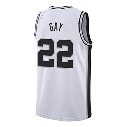 Auart Mens Baloncesto Jersey # 22 Mangas de la Juventud Rudy Gay NBA San Antonio Spurs Unisex Sudor Traje Deportivo Absorbente al Aire Libre (Color : C, Size : XL)