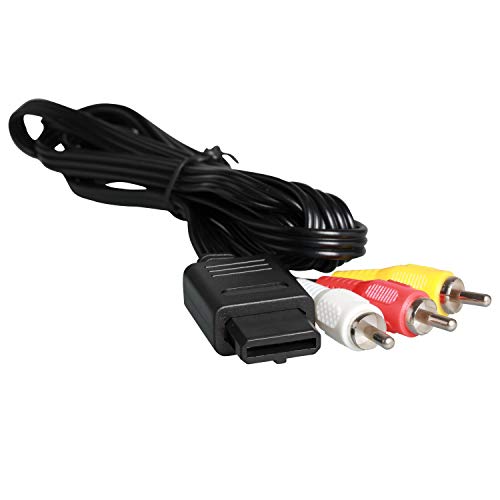 AV Cable, Audio Estéreo Video AV RCA Cable de alimentación para Nintendo Gamecube/NGC/Nintendo 64/N64/SNES (1 pieza 1.75m/5.8ft)