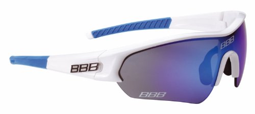 BBB Gafas Ciclismo, Sonnenbrille Sport Select Team Bsg-43, Weiss, rauchblaue mlc gläser, 2.973.254.391, Azul, Talla Única