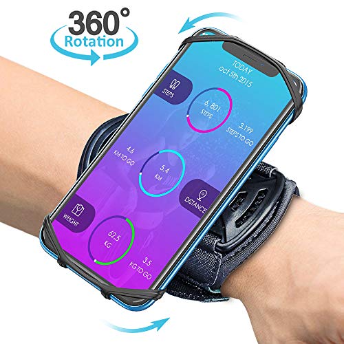 Bovon Brazalete Deportivo, Brazalete para el Antebrazo Transpirable con 360° Rotación y Bolsillito de Llaves para Correr Montar para Movil de 4"-6.5"