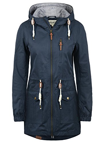 Desires Inata Parka De Entretiempo Abrigo Chaqueta para Mujer con Capucha, tamaño:M, Color:Insignia Blue (1991) Desires Inata Parka De Entretiempo Abrigo Chaqueta para Mujer con Capucha, tamaño:M, Color:Insignia Blue (1991)