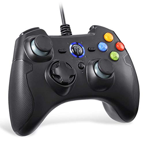 EasySMX Mandos PS3 Gamepad, Game Mando PC Joystick con los Botones de Doble-Vibración, Trigger Compatible con Windows/Android/PS3/TV Box (Negro)