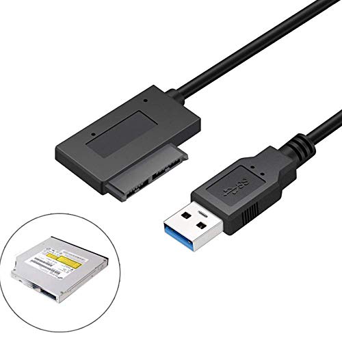 EasyULT USB 3.0 a 7 + 6 Adaptador de Cable Ultrafino de 13 Pines SATA para Laptop -20CM CD DVD Drive EasyULT USB 3.0 a 7 + 6 Adaptador de Cable Ultrafino de 13 Pines SATA para Laptop -20CM CD DVD Drive