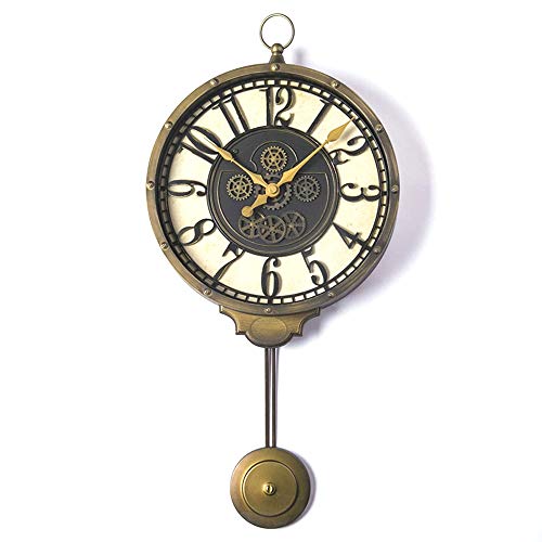 ETH Reloj De Pared Antiguo Europeo De Bronce Vintage con Péndulo Sala De Estar Estudio Estudio Reloj De Pared Engranaje Reloj Decorativo Mudo 27 * 57 Cm Durable ETH Reloj De Pared Antiguo Europeo De Bronce Vintage con Péndulo Sala De Estar Estudio Estudio Reloj De Pared Engranaje Reloj Decorativo Mudo 27 * 57 Cm Durable