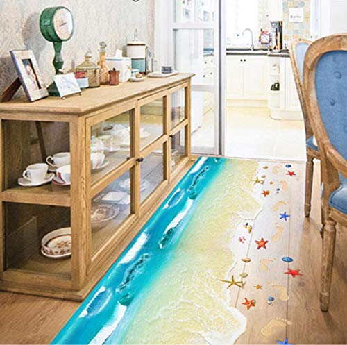 FAI da te decorazione Della Art decorazioneCreativo 3d etiqueta de la pared estrella de mar huella playa baño piso pegatina niños cartel