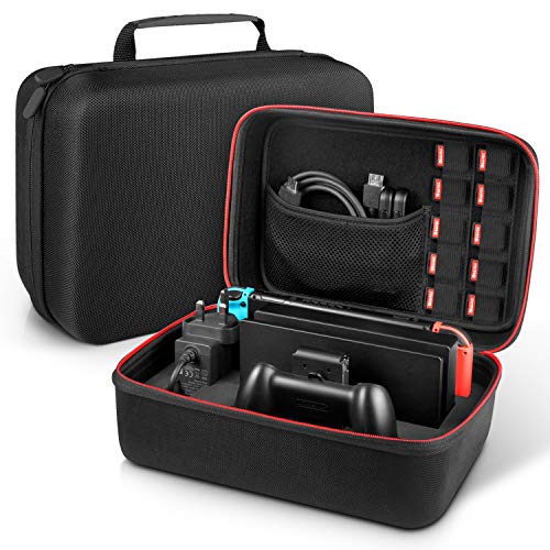 Funda para Nintendo Switch – Younik Estuche dura de transporte de lujo, para la consola Switch, La base de la Switch, adaptador de corriente alterna, cable HDMI, control Pro y 10 cartuchos de juegos Funda para Nintendo Switch – Younik Estuche dura de transporte de lujo, para la consola Switch, La base de la Switch, adaptador de corriente alterna, cable HDMI, control Pro y 10 cartuchos de juegos