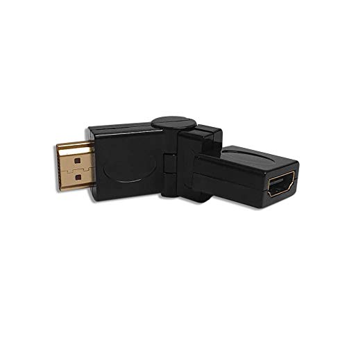 GINDAIRA - Adaptador HDMI Giratorio a HDMI Hembra a Conector Macho Compatible con Adaptador HDMI estándar de 360 Grados, Conectores chapados en Oro Negro GINDAIRA - Adaptador HDMI Giratorio a HDMI Hembra a Conector Macho Compatible con Adaptador HDMI estándar de 360 Grados, Conectores chapados en Oro Negro
