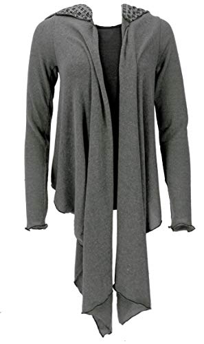 Guru-Shop - Chaqueta de punto para mujer, color gris, algodón, talla 38, chaquetas, abrigos y ponchos Granito gris. Modelo 2. 40
