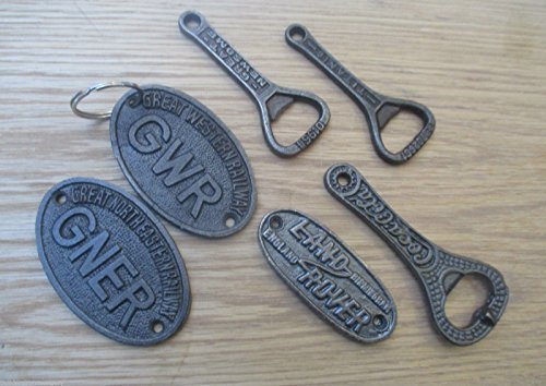 Ironmongery World® Vintage estilo antiguo hierro fundido Llaveros Llavero/placa/Opener – Abrelatas con anillo de Split Estilo Rústico (Coca Cola)
