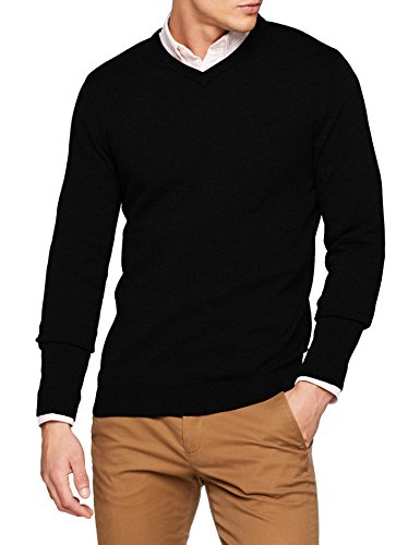 Jack & Jones Jjebasic Knit V-Neck Noos suéter, Negro (Black Black), Medium para Hombre