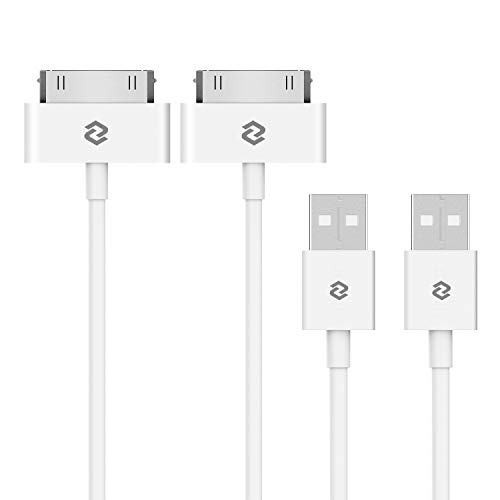 JETech Cable de Datos USB Compatible iPhone 4/4s, iPhone 3G/3GS, iPad 1/2/3, iPod, 1m, Blanco, 2 Unidades