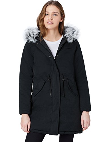 Marca Amazon - find. Parka Reversible con Capucha Mujer, Negro (Black/navy), 38, Label: S Marca Amazon - find. Parka Reversible con Capucha Mujer, Negro (Black/navy), 38, Label: S