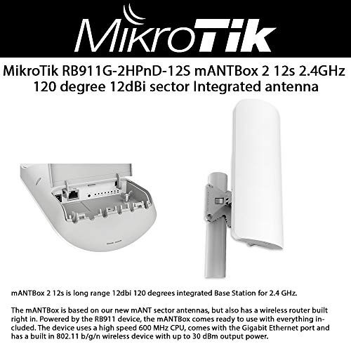 Mikrotik RB911G-2HPnD-12S - Antena (120 dBi, 2.4 GHz, IEEE 802.11b,IEEE 802.11g,IEEE 802.11n, 600 MHz, 64 MB, 128 MB)