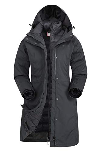 Mountain Warehouse Chaqueta Larga de Invierno 3 en 1 para Mujer de Alaskan Negro Jet 34 Mountain Warehouse Chaqueta Larga de Invierno 3 en 1 para Mujer de Alaskan Negro Jet 34