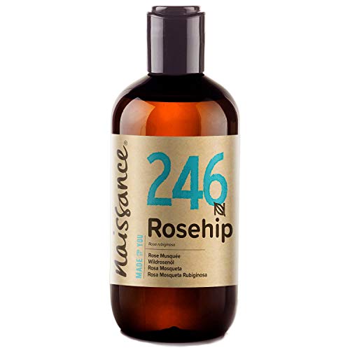 Naissance Aceite Vegetal de Rosa Mosqueta Rubiginosa n. º 246 – 250ml - Puro, natural, vegano, sin hexano y no OGM - Hidrata y nutre todo tipo de pieles, el cabello y las uñas.