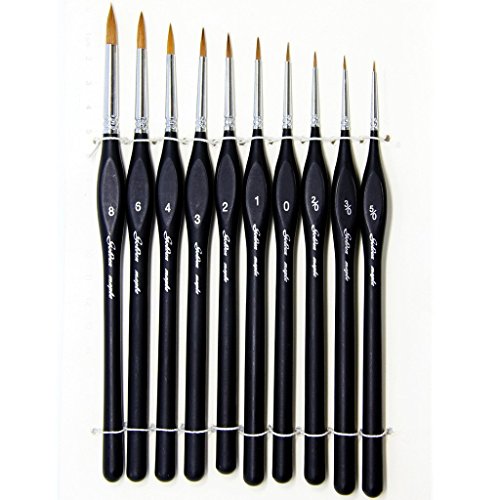 Pinceles para Pintura, 10 pcs Miniatura Cepillos para Pintura de Arte Brochas Redondas de Arte Profesionales, Juego de Pinceles para Pintar al Óleo / Acrílica / Acuarela. Pinceles para Pintura, 10 pcs Miniatura Cepillos para Pintura de Arte Brochas Redondas de Arte Profesionales, Juego de Pinceles para Pintar al Óleo / Acrílica / Acuarela.