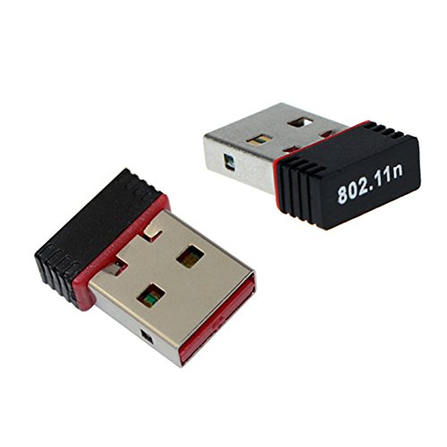 Rajotero Mini adaptador Wifi USB 2.0 Negro 150Mbps ultra pequeño 802.11n
