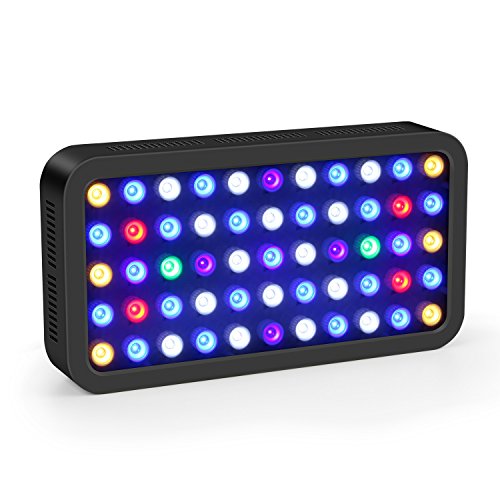 Roleadro Led Acuario Marino165W Con Perilla Regulable Pantallas Lampara Acuario Led 7 Banda Espectro Iluminacion Led para Acuarios Marino Coral Pecera y Planta