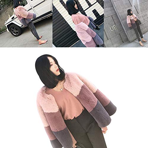 RONDAA Abrigo de Piel Artificial Chaqueta Otoño e Invierno Nuevo Abrigo de Piel de Conejo de imitación Marea Corta Combinación de Colores RONDAA Abrigo de Piel Artificial Chaqueta Otoño e Invierno Nuevo Abrigo de Piel de Conejo de imitación Marea Corta Combinación de Colores