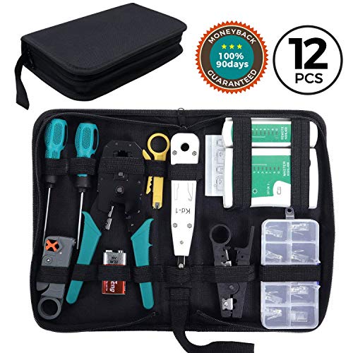 SGILE Comprobador de Cable de Red RJ45 Network Tool Kits Red Profesional Mantenimiento de la Computadora LAN Cable Tester 12 en 1 Herramientas de Reparación SGILE Comprobador de Cable de Red RJ45 Network Tool Kits Red Profesional Mantenimiento de la Computadora LAN Cable Tester 12 en 1 Herramientas de Reparación