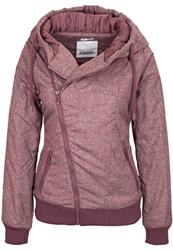 Sublevel Mujer - Cazadora de Invierno con Capucha | Cazadora Acolchada en Gris o Azul Jaspeado Rosa Oscura L Sublevel Mujer - Cazadora de Invierno con Capucha | Cazadora Acolchada en Gris o Azul Jaspeado Rosa Oscura L