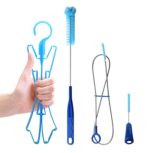 TAGVO Kit de Limpieza de la vejiga de hidratación para el depósito de Agua Universal, Limpiador 4 en 1 - Cepillo Largo Flexible, Cepillo pequeño, Cepillo Grande y Colgador Plegable TAGVO Kit de Limpieza de la vejiga de hidratación para el depósito de Agua Universal, Limpiador 4 en 1 - Cepillo Largo Flexible, Cepillo pequeño, Cepillo Grande y Colgador Plegable