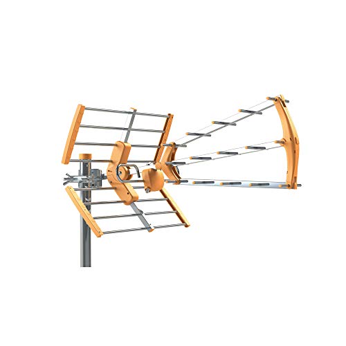 Tecatel ANT-BKM18 Antena BKM Triple plegable, UHF G18dB LTE + Filtro de Regalo (Naranja)