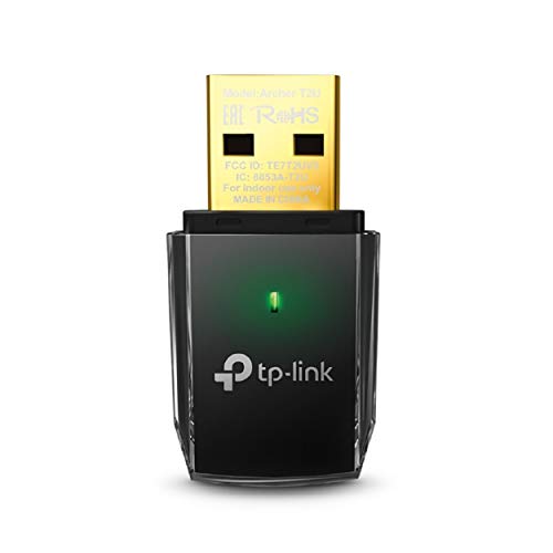 TP-LINK Archer T2U Adaptador WiFi USB, Receptor WiFi con Doble Banda AC 600 Mbps, Mini Tamaño, USB 2.0, Seguridad avanzada, negro TP-LINK Archer T2U Adaptador WiFi USB, Receptor WiFi con Doble Banda AC 600 Mbps, Mini Tamaño, USB 2.0, Seguridad avanzada, negro