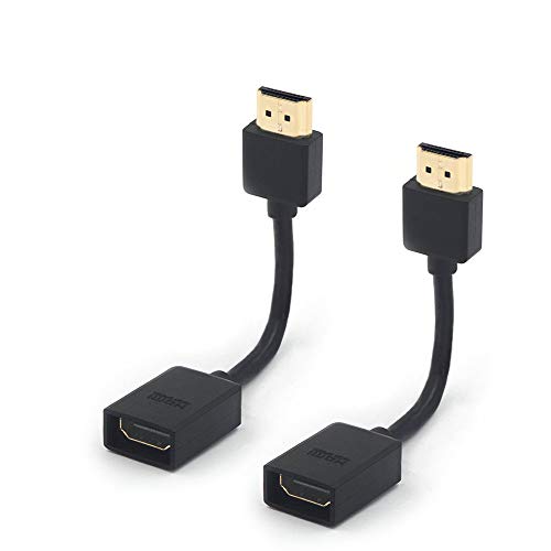 VCE Alargador de HDMI Macho a Hembra Cable de extensión Prolongador de HDMI para TV Stick 12cm 2 Unidades VCE Alargador de HDMI Macho a Hembra Cable de extensión Prolongador de HDMI para TV Stick 12cm 2 Unidades