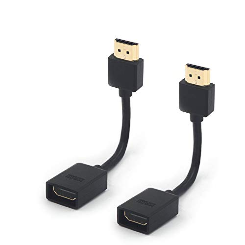 VCE Alargador de HDMI Macho a Hembra Cable de extensión Prolongador de HDMI para TV Stick 12cm 2 Unidades