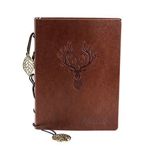 VEESUN A5 Libreta Bonitas Cuaderno de Cuero Vintage Diario de Viaje Recargable Bloc de Notas Bullet Journal con Página en Blanco Regalo Original San Valentín Navidad cumpleaños Aniversario Boda Ciervo VEESUN A5 Libreta Bonitas Cuaderno de Cuero Vintage Diario de Viaje Recargable Bloc de Notas Bullet Journal con Página en Blanco Regalo Original San Valentín Navidad cumpleaños Aniversario Boda Ciervo