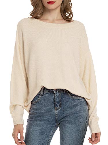 Woolen Bloom Jersey Mujer Invierno Manga Larga Camisa Sueter Mujer 2019 Jersey Elegante Beige Jerseys Punto Chaqueta Suelta y Cómoda