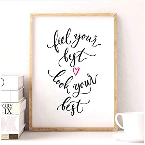 YaShengZhuangShi Tela de Lienzo Mire su Mejor Cartel Hermoso Pintura inspiradora Habitación de niña Salón de Belleza Centro de cosmetología Decoración de Pared 50x70cm sin Marco YaShengZhuangShi Tela de Lienzo Mire su Mejor Cartel Hermoso Pintura inspiradora Habitación de niña Salón de Belleza Centro de cosmetología Decoración de Pared 50x70cm sin Marco