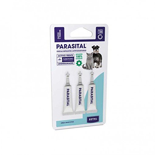 Zotal Pipetas Perros pequenos y Gatos hasta 10 kg. 3 pipetas antiparasitos 100% componetes Naturales PARASITAL Especial Leishmaniasis pulgas y garrapatas 1 Mes de protección Garantizada Zotal Pipetas Perros pequenos y Gatos hasta 10 kg. 3 pipetas antiparasitos 100% componetes Naturales PARASITAL Especial Leishmaniasis pulgas y garrapatas 1 Mes de protección Garantizada
