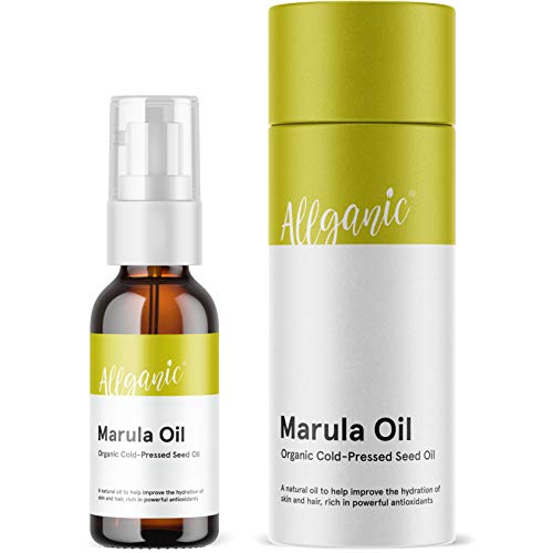 Aceite de marula Allganic, 50 ml, aceite de semilla prensada en frío, calidad premium, botella natural para piel, cuerpo y cabello