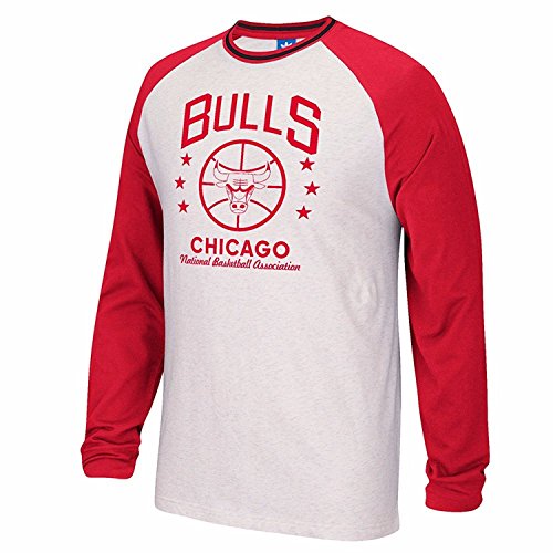 Adidas Chicago Bulls - Camiseta de manga larga de manga larga - 00_AUVSJARF_FR, S, Blanco/Rojo
