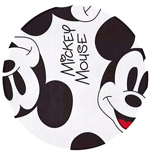 Alfombra Redonda con diseño de Mickey Mouse, Moderna Alfombra de Franela de Microfibra Antideslizante Redonda para Sala de Estar o Estudio