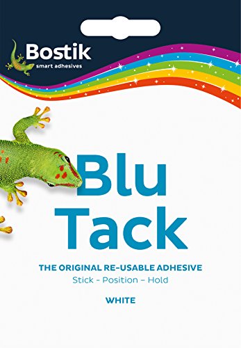 Bostik Blu-tack 801127 Masilla adhesiva, 4 unidades, no tóxica, 60 g, color blanco