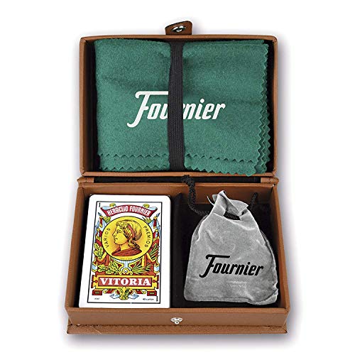 Fournier F31023 - Mus en estuche de polipiel, conjunto de juego, Marrón Fournier F31023 - Mus en estuche de polipiel, conjunto de juego, Marrón