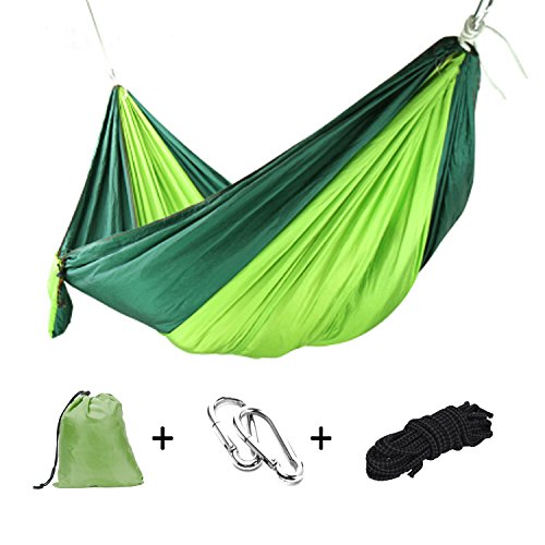 Goodlee Hamaca portátil Simple y Doble para Acampar, Ligera Hamaca de paracaídas de Nylon con Correas para Viajes, Camping, mochilero y más.