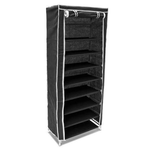 Relaxdays - Armario para Zapatos/Zapatero de 9 Pisos Hecho de Polipropileno, 36 Pares de Zapatos, 30 x 60 x 151 cm, Color Negro Relaxdays - Armario para Zapatos/Zapatero de 9 Pisos Hecho de Polipropileno, 36 Pares de Zapatos, 30 x 60 x 151 cm, Color Negro