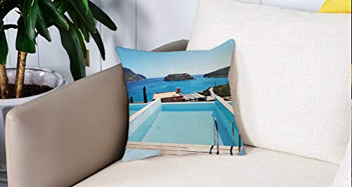 Square Soft and Cozy Pillow Covers,Decoración de la casa, piscina Hotel con vistas Isla Creta Grecia Terraza Mar turquesa Decorati,Funda para Decorar Sofá Dormitorio Decoración Funda de almohada. Square Soft and Cozy Pillow Covers,Decoración de la casa, piscina Hotel con vistas Isla Creta Grecia Terraza Mar turquesa Decorati,Funda para Decorar Sofá Dormitorio Decoración Funda de almohada.