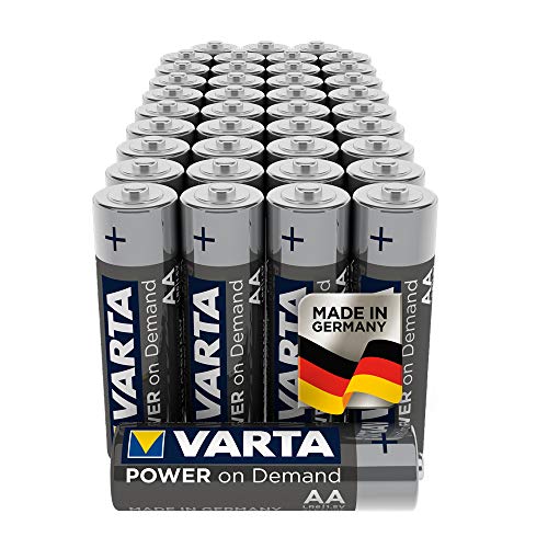 VARTA Power On Demand - Pilas alcalinas AA / LR6 / Mignon (pack de 40 unidades, 1.5 V) VARTA Power On Demand - Pilas alcalinas AA / LR6 / Mignon (pack de 40 unidades, 1.5 V)